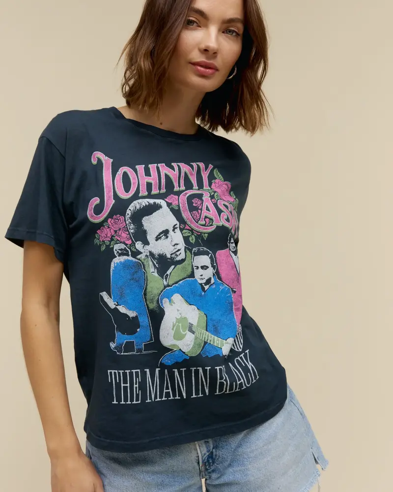 Johnny Cash A Man Comes Around Boyfriend Tee