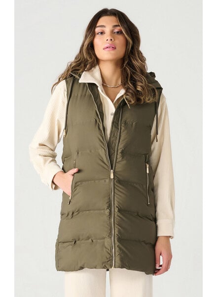 Heidi Hoodie Puffer Vest | Army