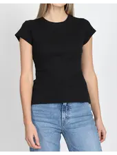 Ribbed Fitted Tee | Black