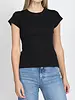 Ribbed Fitted Tee | Black
