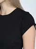 Ribbed Fitted Tee | Black