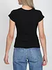 Ribbed Fitted Tee | Black