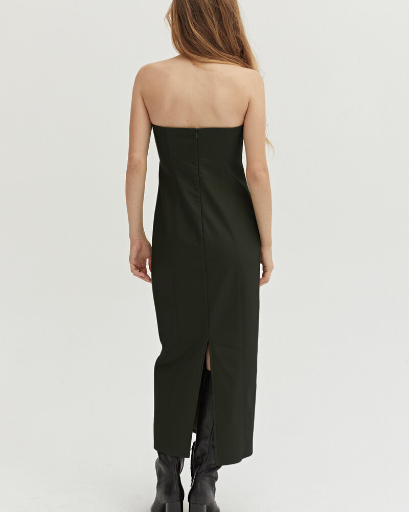 Faux Leather Lux Dress | Black