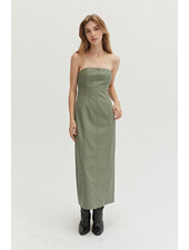 Faux Leather Lux Dress | Sage