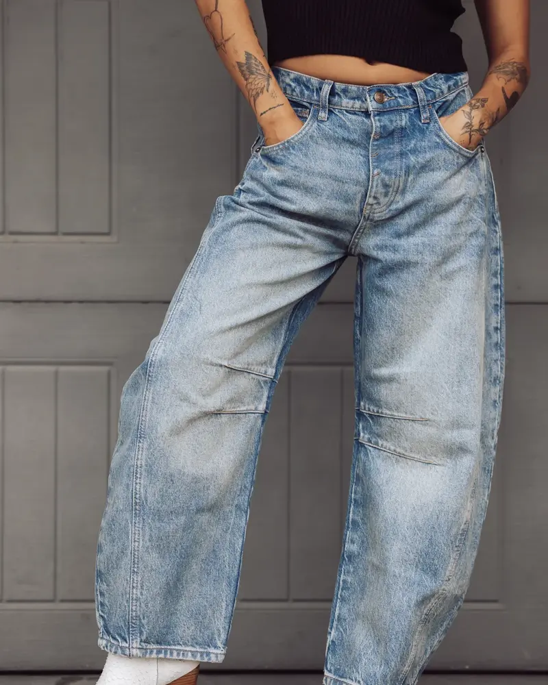 Free People Good Luck Mid-Rise Barrel Jeans | Beam
