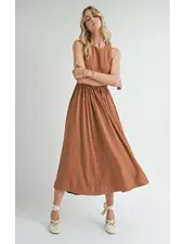 Sugarloaf Buttoned Back Midi Dress | Brown