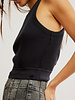 Free People Waffle Knit Vest Tank Top | Black