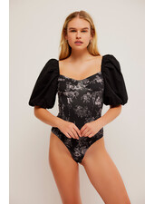 Free People Prairie Rose Bodysuit| Black