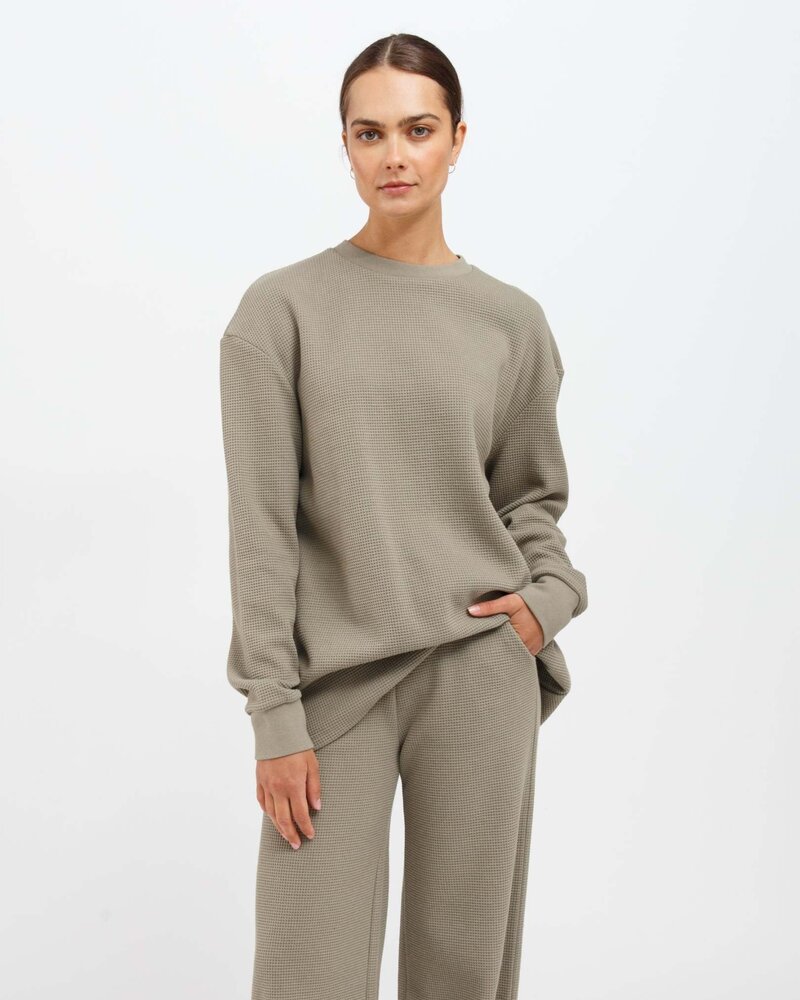 Waffle Boxy Shirt | Olive