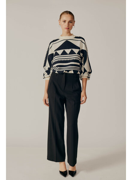 Dianthus Colorblock Sweater | Ecru