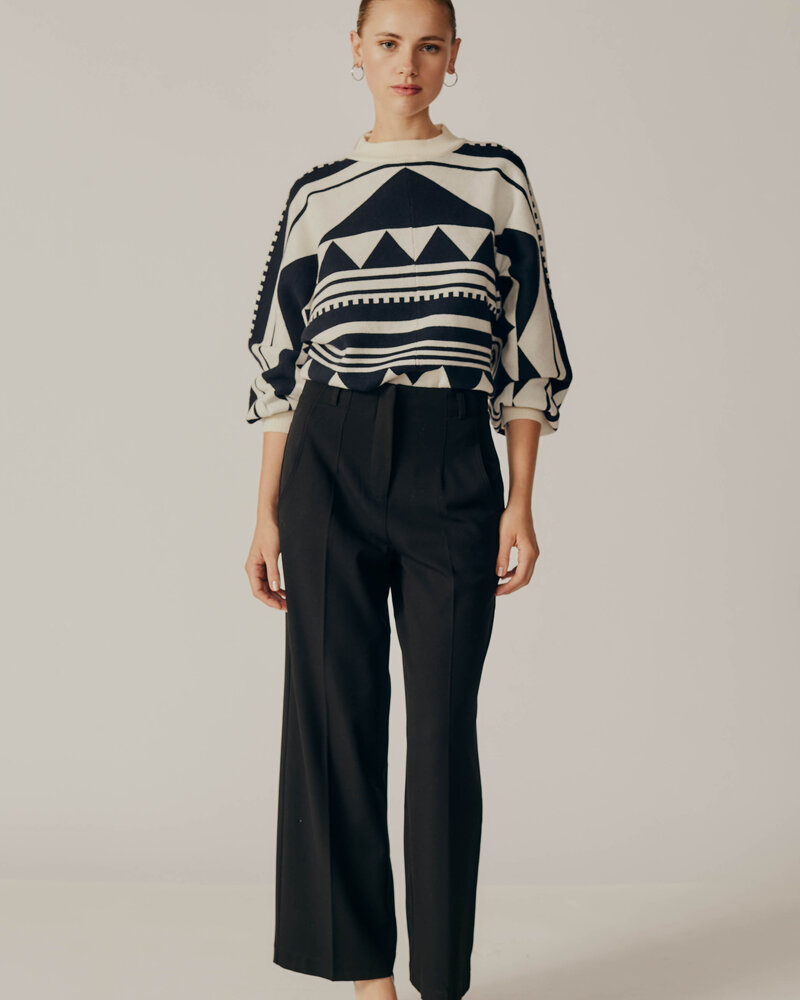 Dianthus Colorblock Sweater | Ecru