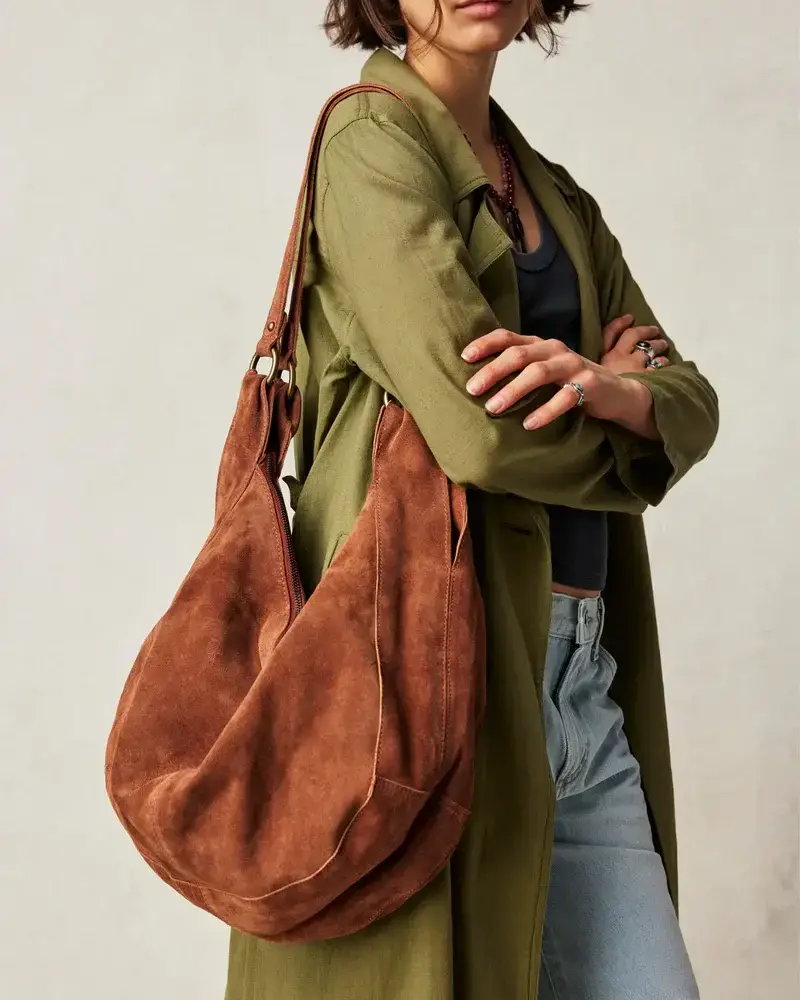 Free People Roma Suede Tote Bag | Rust