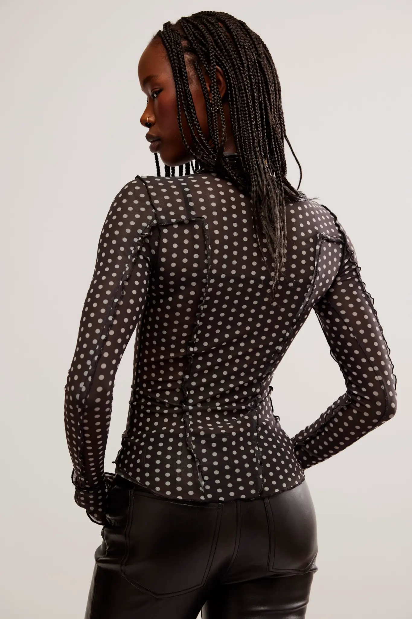 polka mesh top