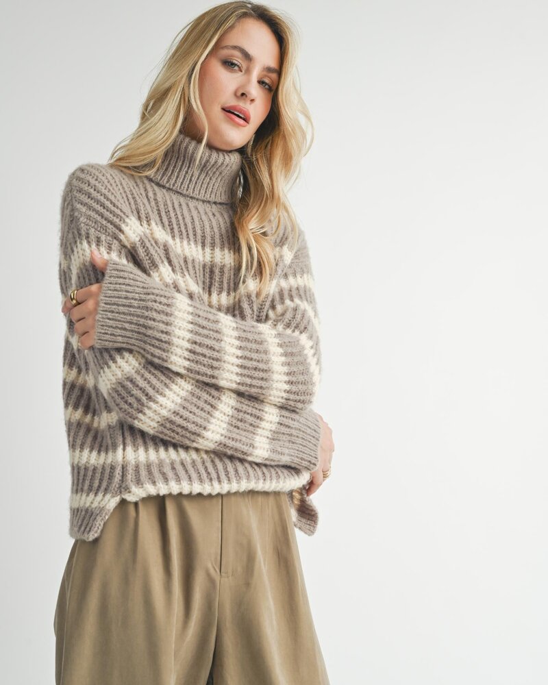 Aki Stripe Sweater | Moss