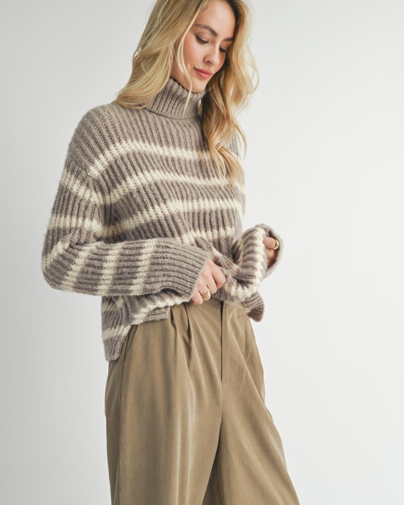 Aki Stripe Sweater | Moss
