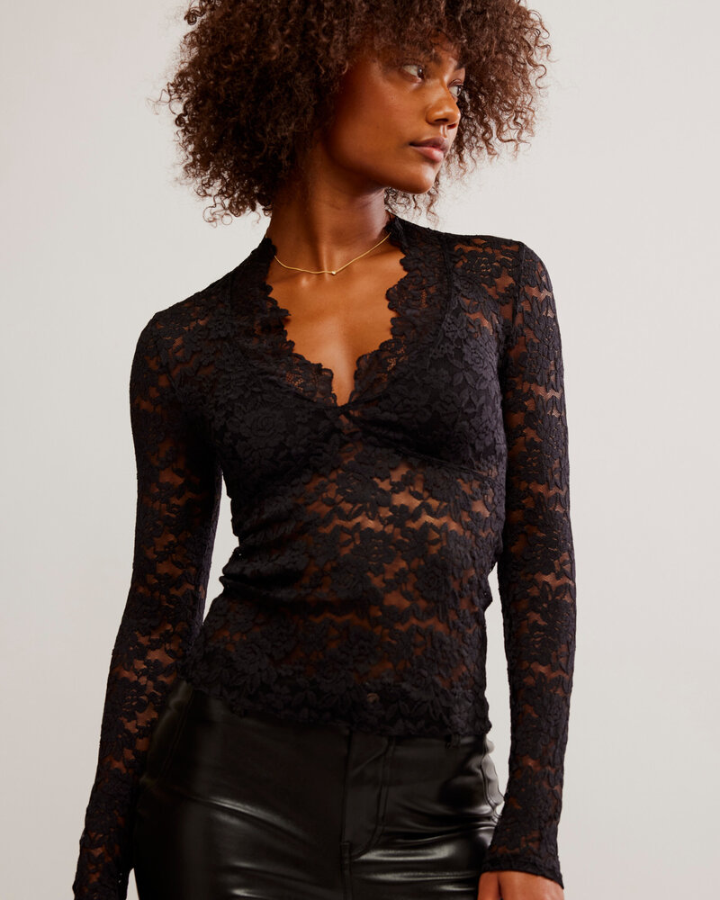 Black lace long sleeve best sale