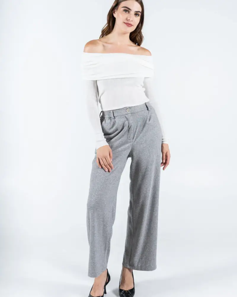 Sweat Pleat Front Pants | Grey