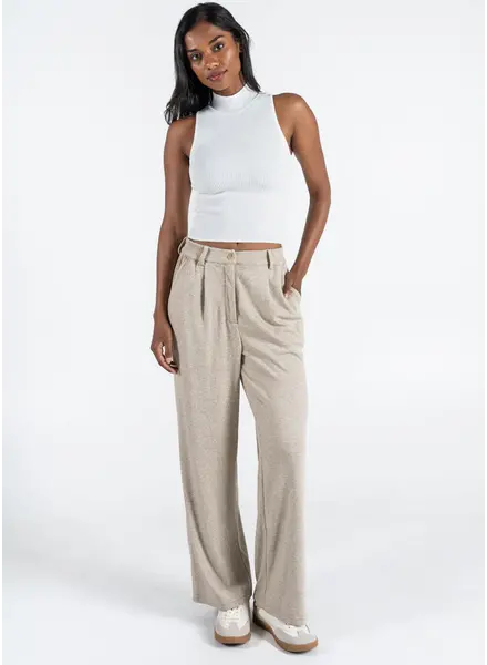 Sweat Pleat Front Pants | Taupe
