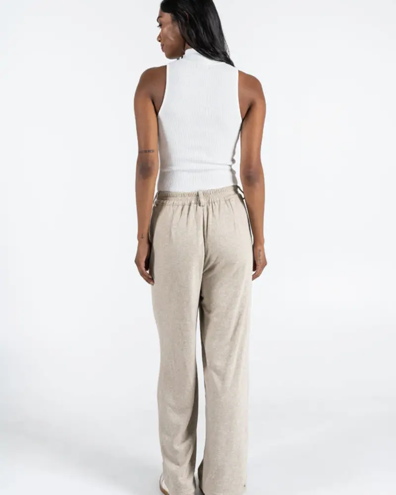 Sweat Pleat Front Pants | Taupe