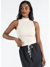 Ottoman Rib Mock Neck | Bone