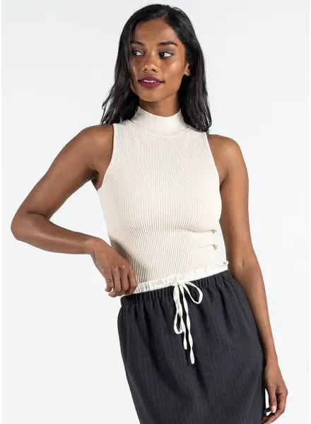 Ottoman Rib Mock Neck | Bone