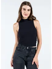 Ottoman Rib Mock Neck | Black