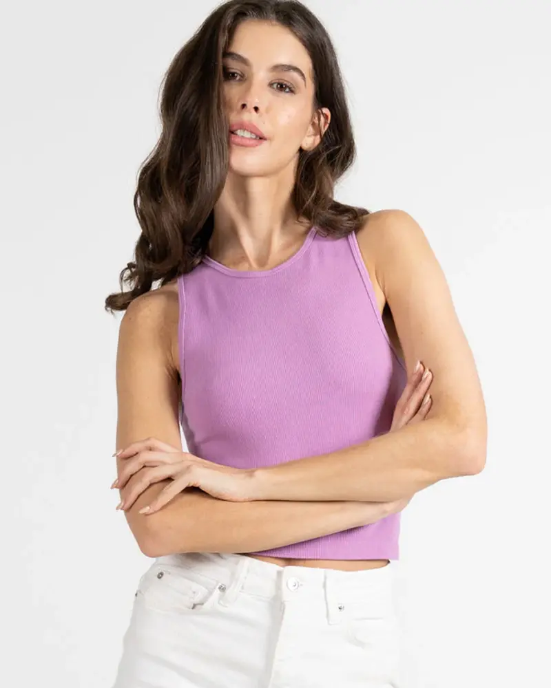 Bamboo Ribbed Tank | Orchid