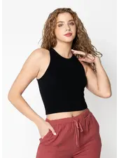 Bamboo Ribbed Tank | Black