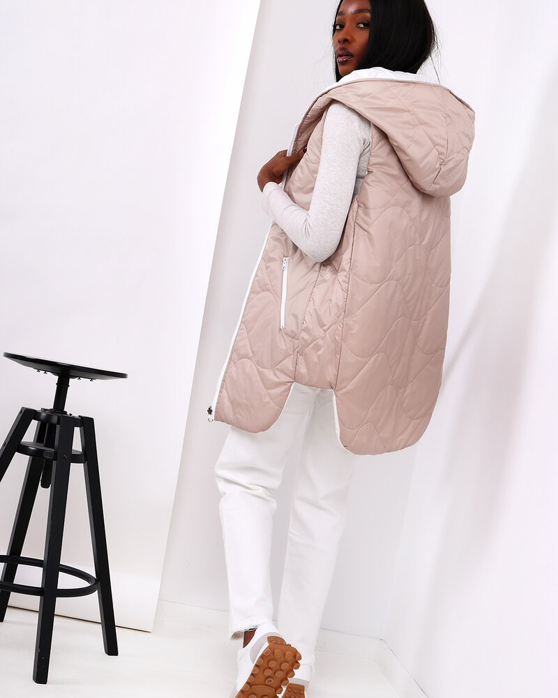 In A Trace Reversible Vest | Biege