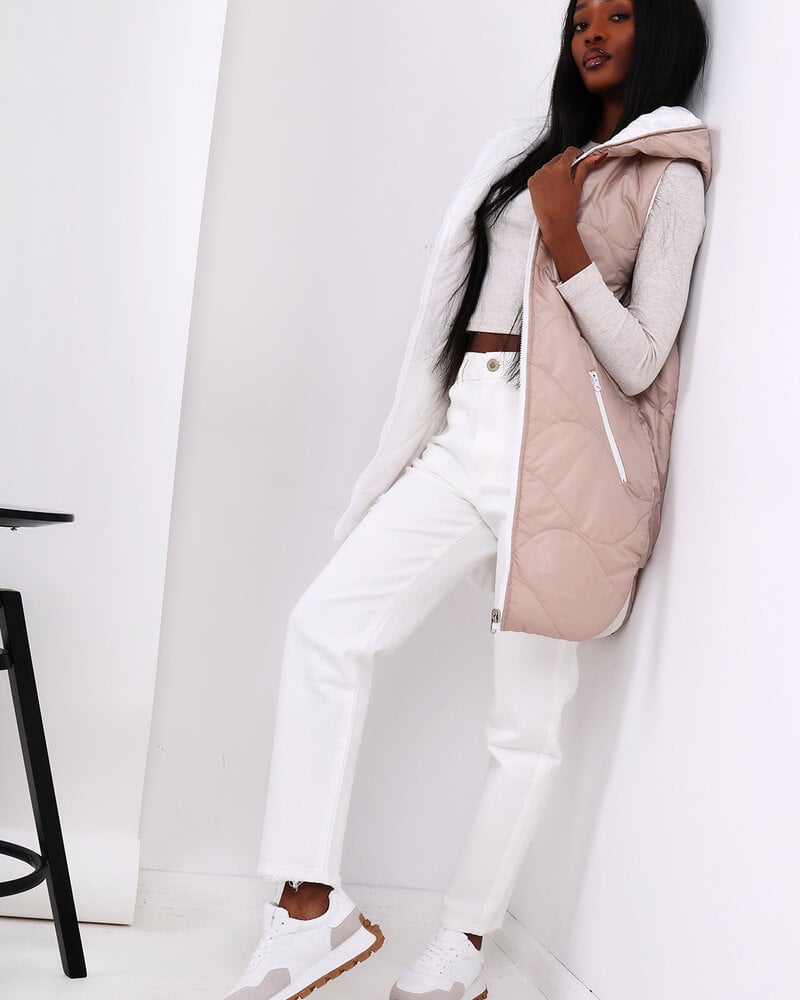 In A Trace Reversible Vest | Biege