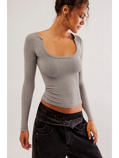 Free People Clean Slate Seamless Layering Top | Heather Grey