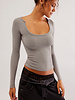 Free People Clean Slate Seamless Layering Top | Heather Grey