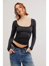 Free People Clean Slate Seamless Layering Top | Black