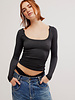 Free People Clean Slate Seamless Layering Top | Black