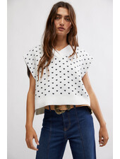 Free People Easy Street Vest | Ivory Black Combo