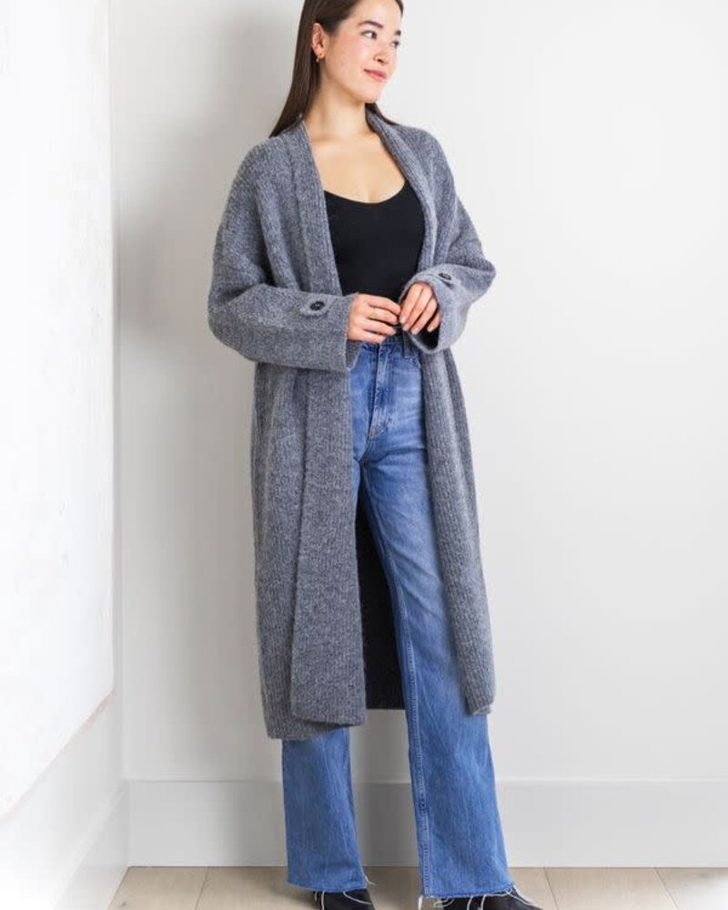Vera Full Length Knit Cardigan | Grey