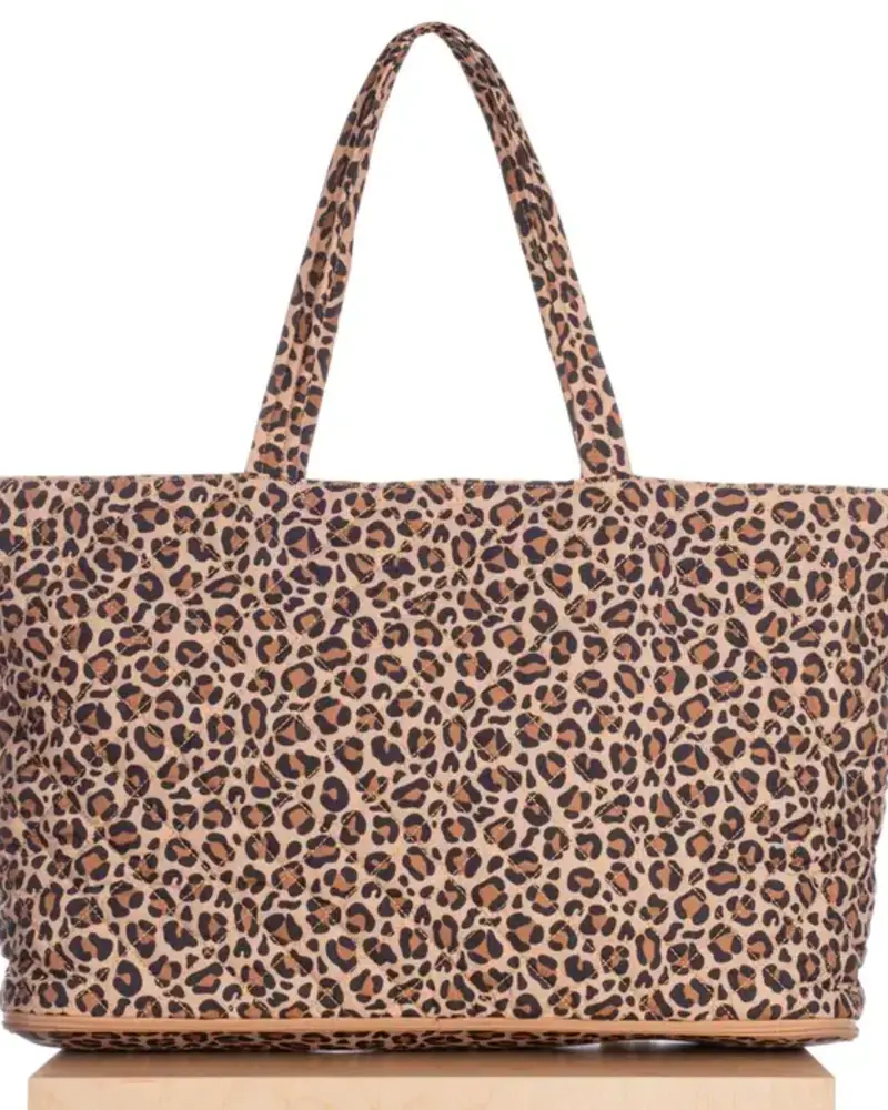 Quilted Expandable Tote | Leopard