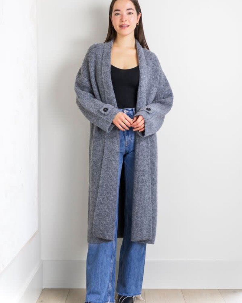 Vera Full Length Knit Cardigan | Grey
