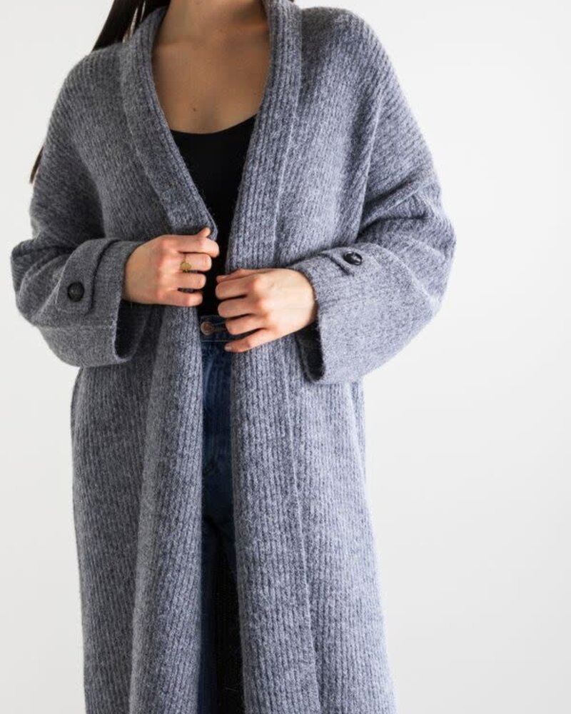 Vera Full Length Knit Cardigan | Grey