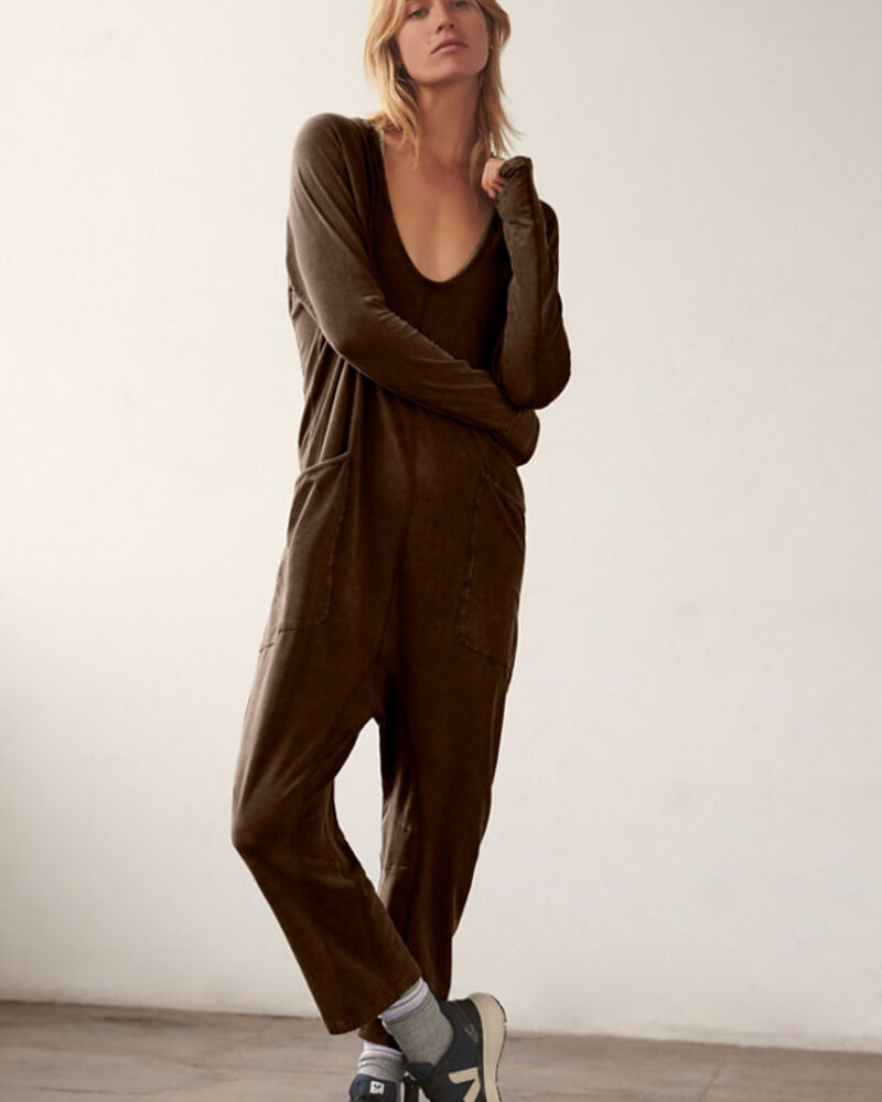 Free People Hot Shot Long-Sleeve Onesie | Expresso