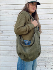 Free People Roma Suede Tote Bag | Olive
