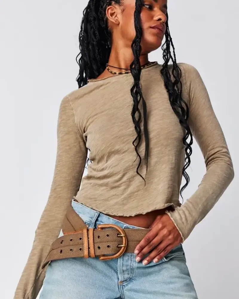 Free People Be My Baby Long-Sleeve Tee | Nut