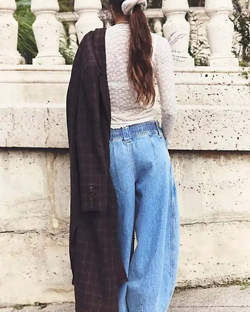Free People Margo Barrel Pull-On Jeans