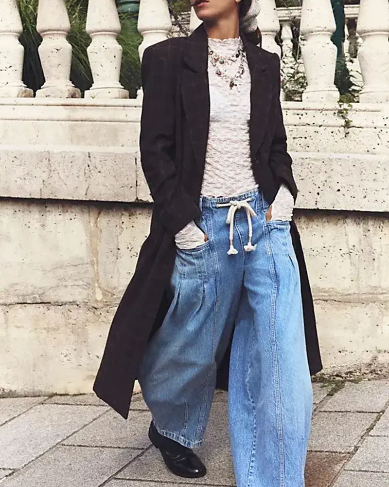 Free People Margo Barrel Pull-On Jeans