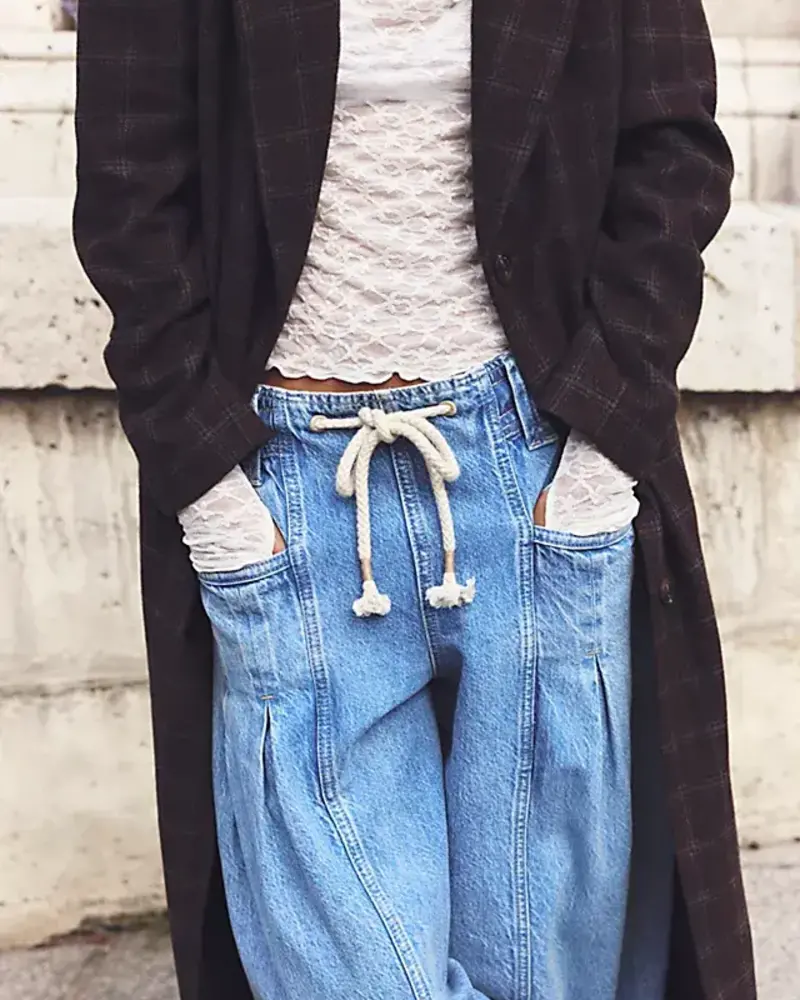 Free People Margo Barrel Pull-On Jeans