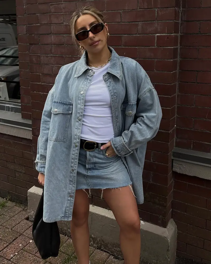 'Shania' Denim Jacket | Light Blue Denim