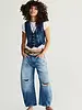 Free People Good Luck Mid-Rise Barrel Jeans | Barnyard Blue