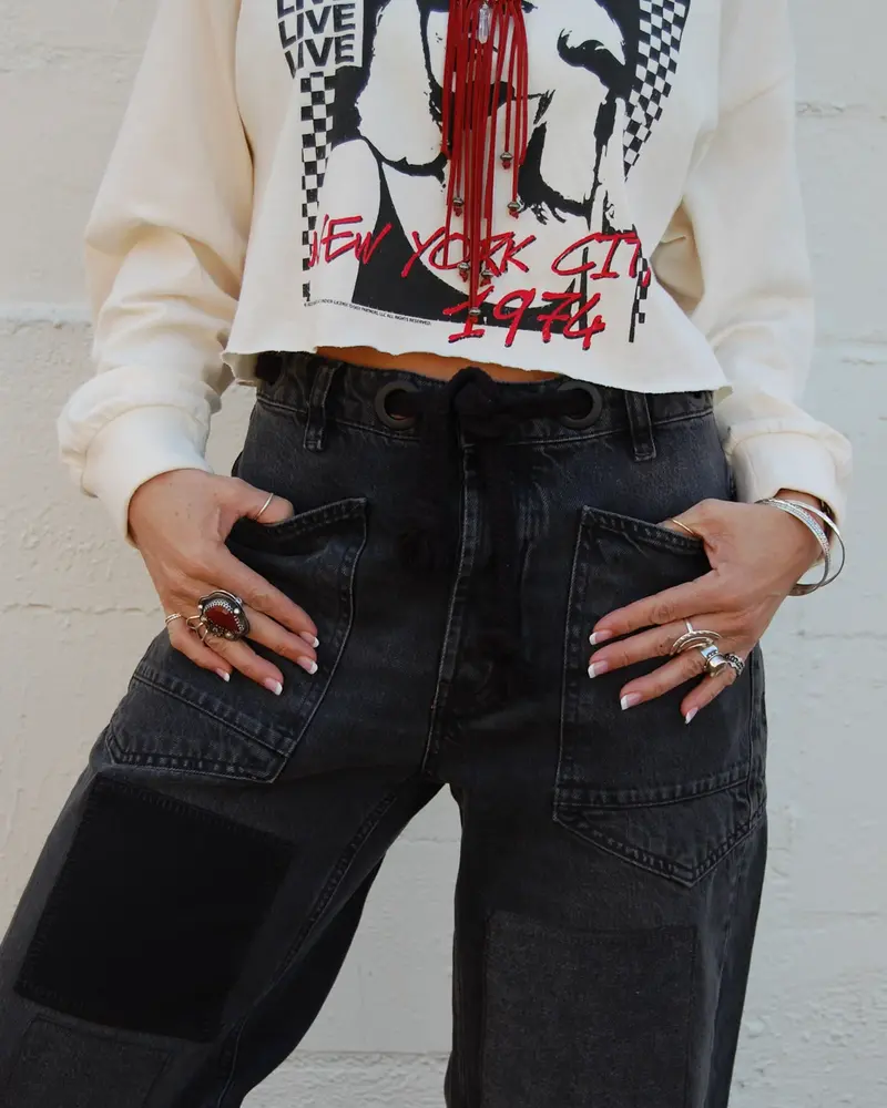 Free People Moxie Pull-On Barrel Jeans | Nighthawk