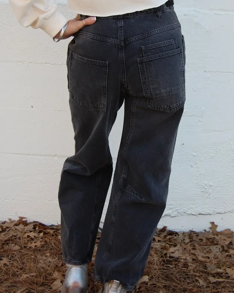 Free People Moxie Pull-On Barrel Jeans | Nighthawk