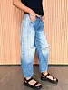 Free People Good Luck Mid-Rise Barrel Jeans | Barnyard Blue